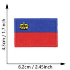 Dimensions du patch brodé du drapeau du Liechtenstein