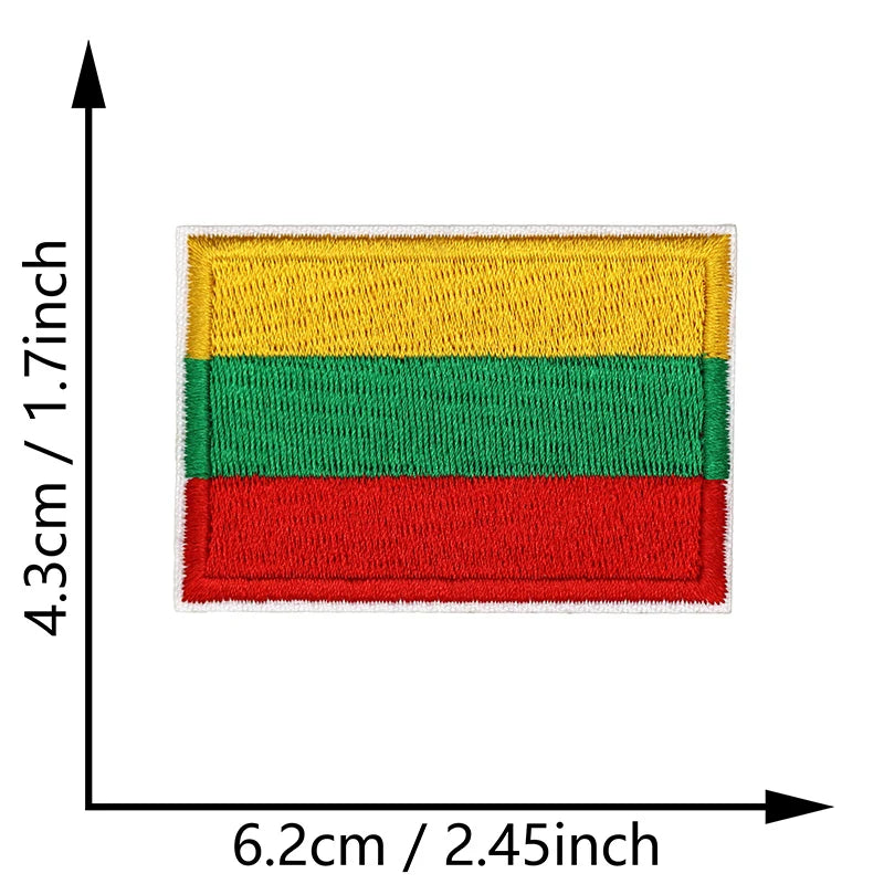 Dimensions du patch brodé du drapeau de la Lituanie