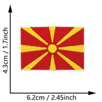 Dimensions du patch brodé du drapeau de la Macédoine du Nord
