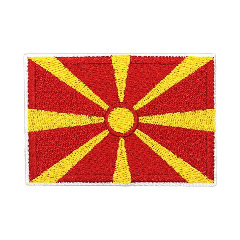 Patch brodé du drapeau de la Macédoine du Nord