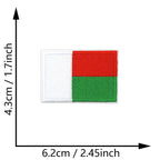 Dimensions du patch brodé du drapeau de Madagascar