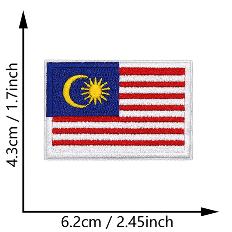 Dimensions du patch brodé du drapeau de la Malaisie
