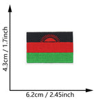 Dimensions du patch brodé du drapeau du Malawi