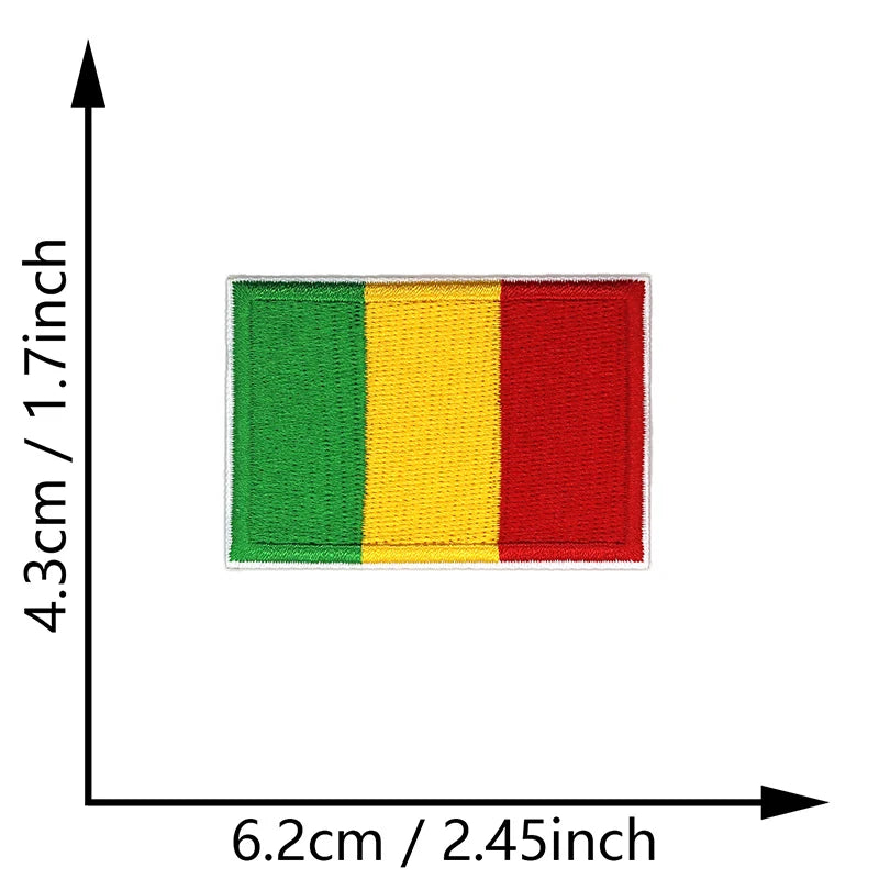 Dimensions du patch brodé du drapeau du Mali
