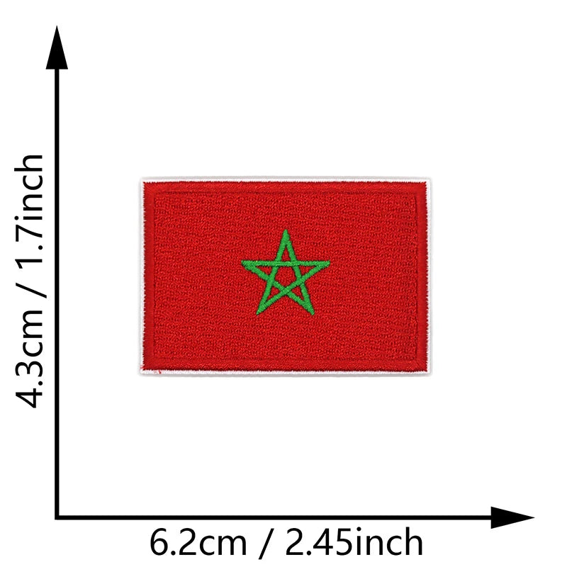 Dimensions du patch brodé du drapeau du Maroc