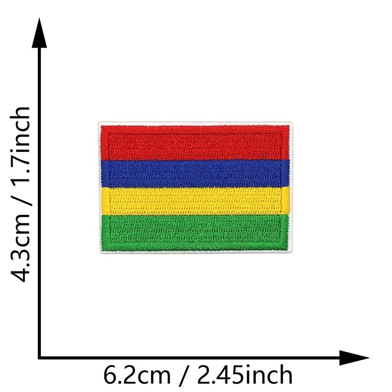 Dimensions du patch brodé du drapeau de Maurice
