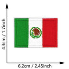 Dimensions du patch brodé du drapeau du Mexique