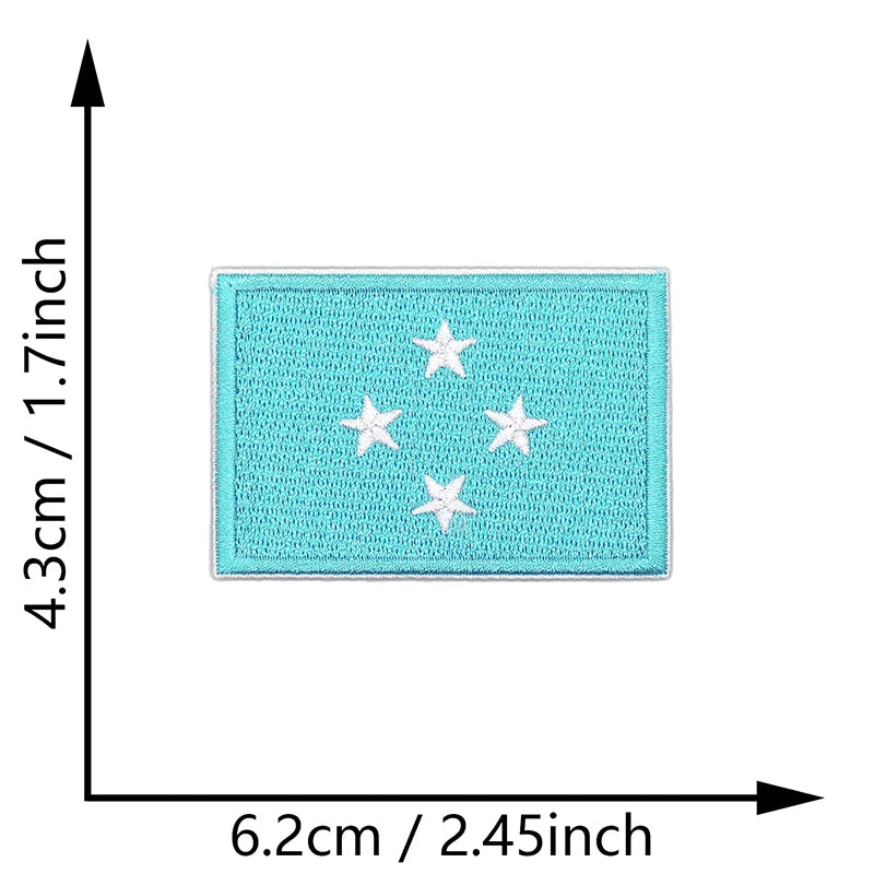 Dimensions du patch brodé du drapeau de la Micronésie