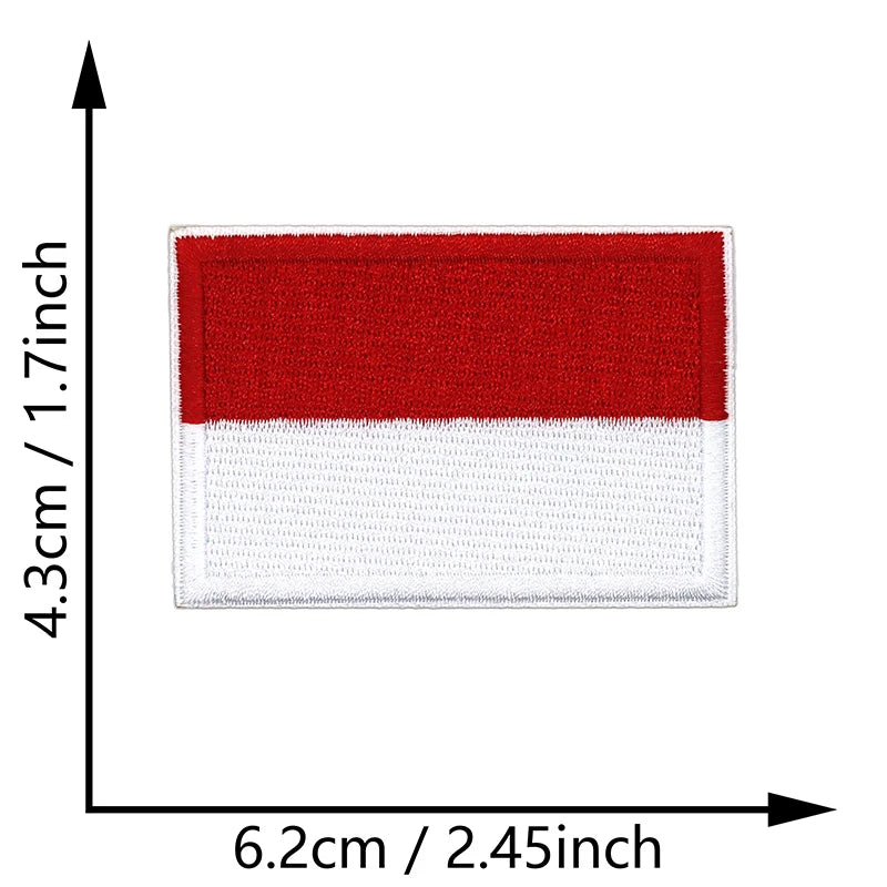 Dimensions du patch brodé du drapeau de Monaco
