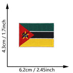 Dimensions du patch brodé du drapeau du Mozambique