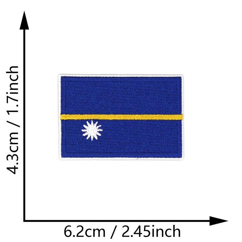 Dimensions du patch brodé du drapeau de Nauru