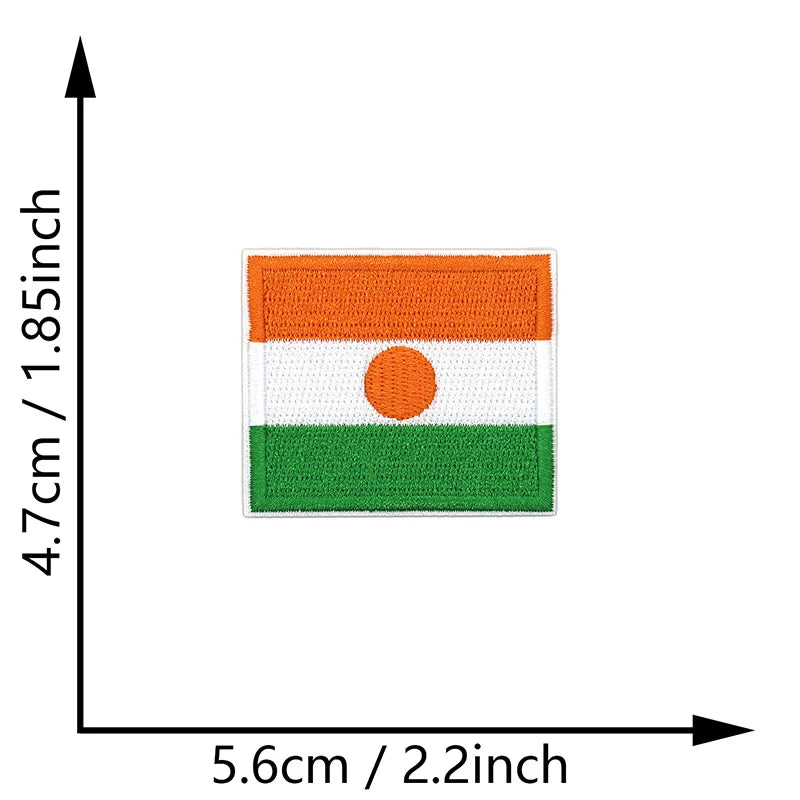 Dimensions du patch brodé du drapeau du Niger