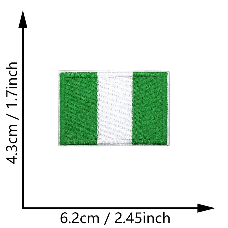 Dimensions du patch brodé du drapeau du Nigeria