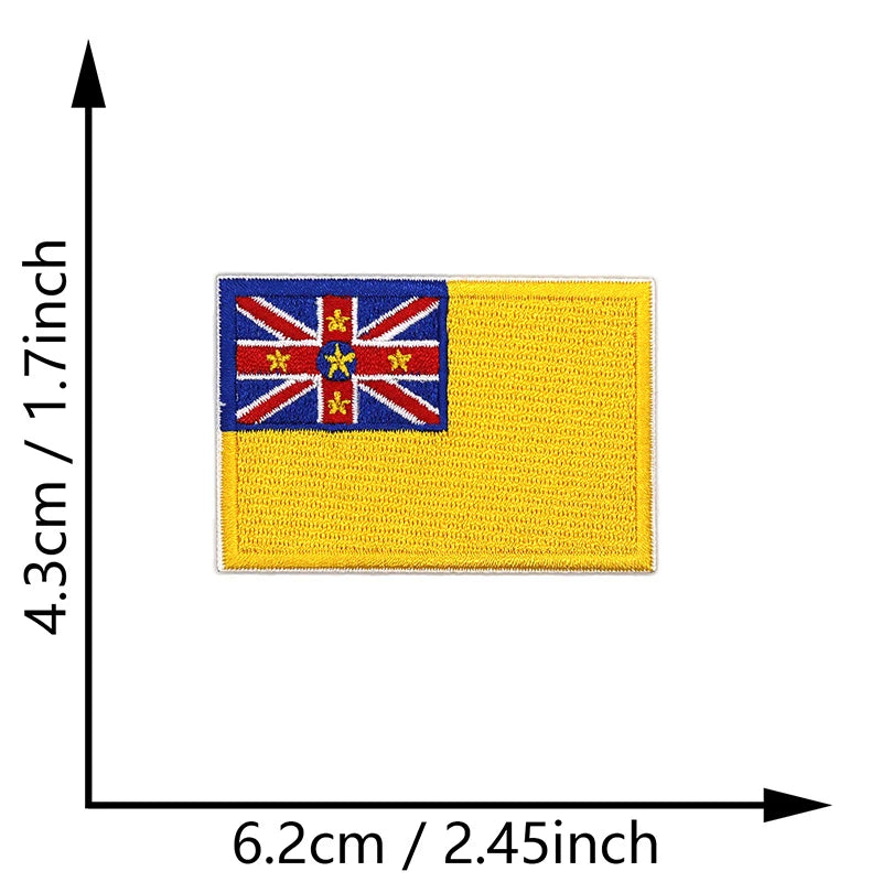 Dimensions du patch brodé du drapeau de Niue