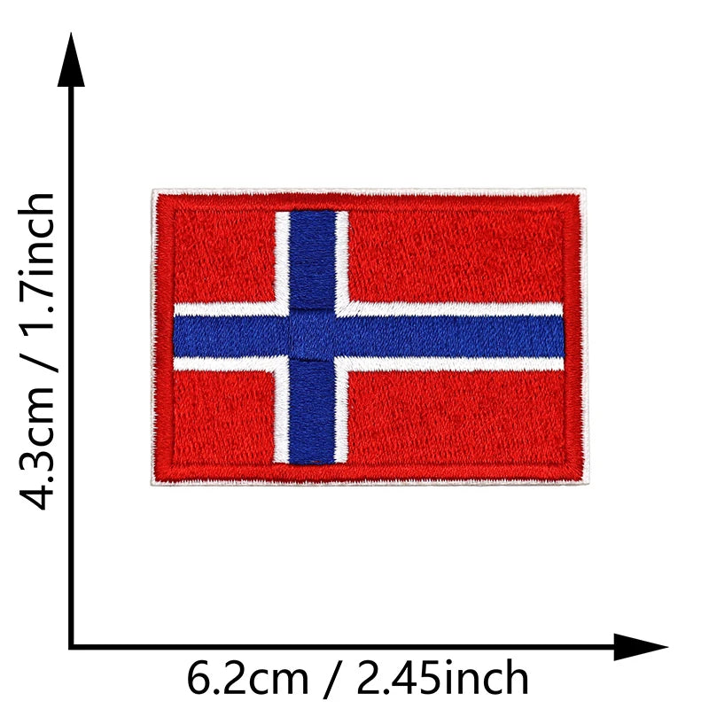 Dimensions du patch brodé du drapeau de la Norvège