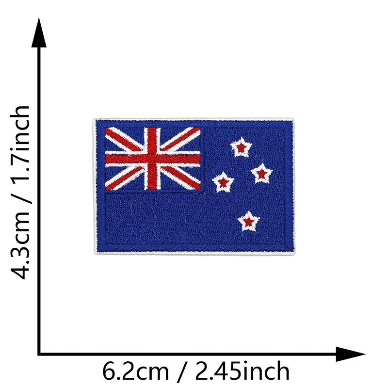 Dimensions du patch brodé du drapeau de la Nouvelle-Zélande