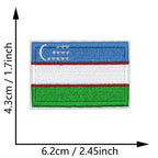 Dimensions du patch brodé du drapeau de l'Ouzbékistan