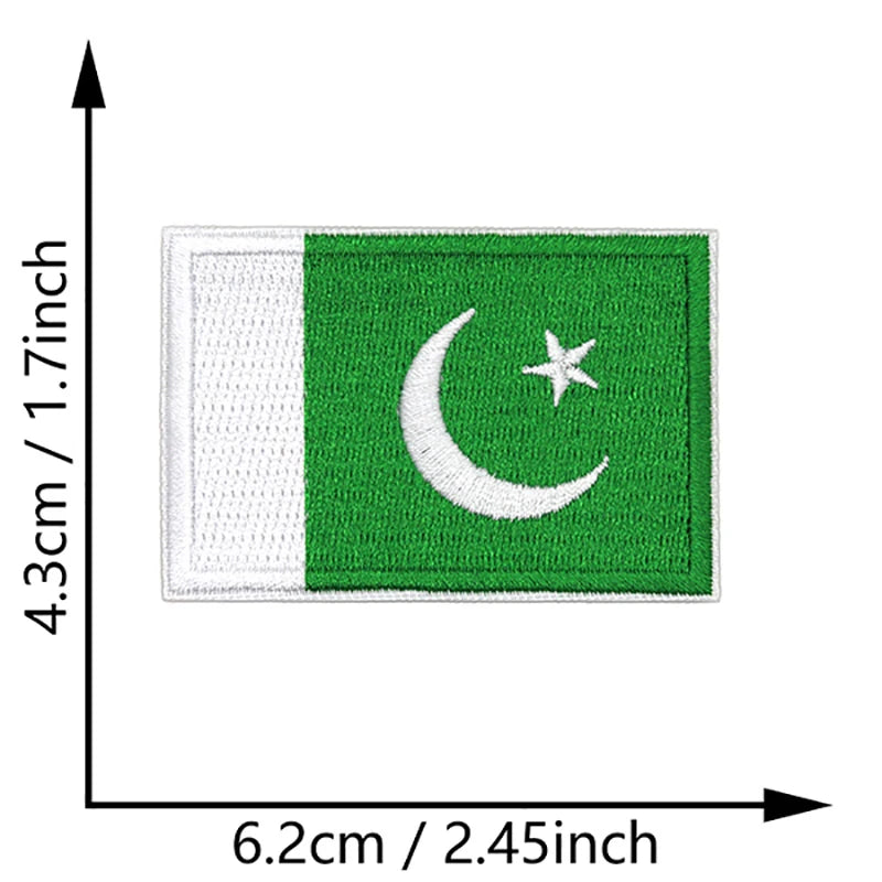 Dimensions du patch brodé du drapeau du Pakistan