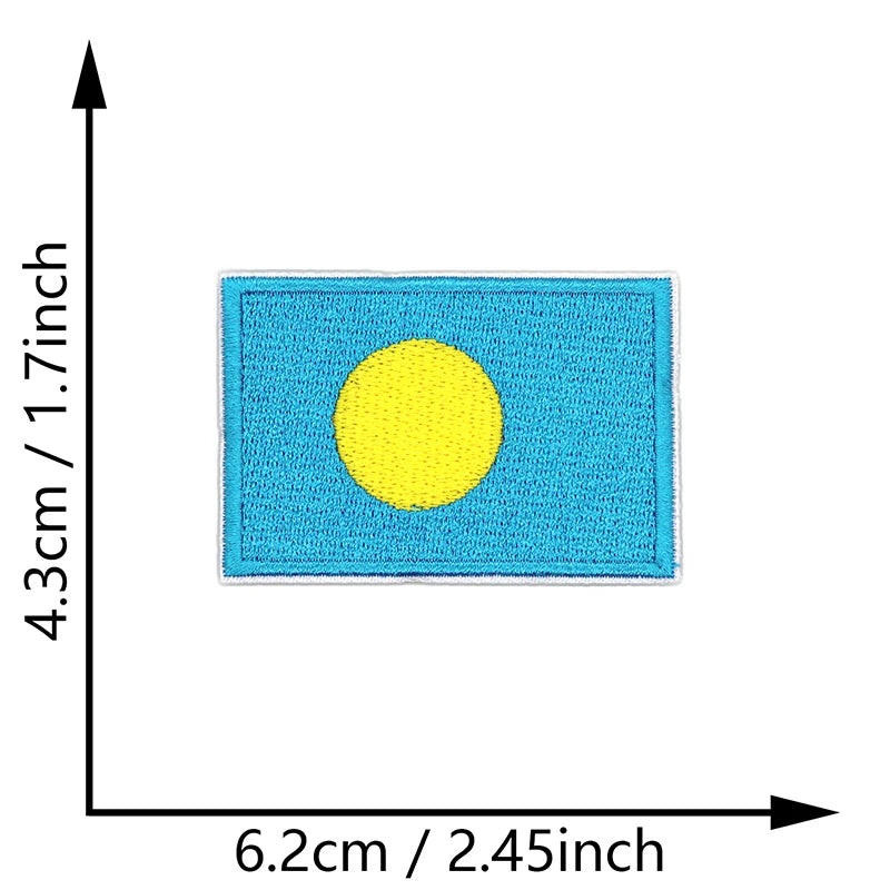 Dimensions du patch brodé du drapeau des Palaos