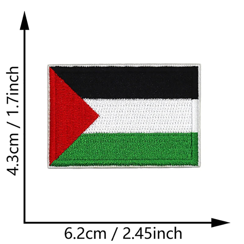Dimensions du patch brodé du drapeau de la Palestine