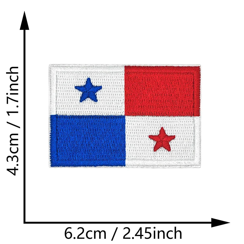 Dimensions du patch brodé du drapeau du Panama