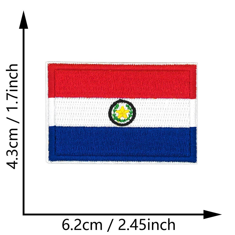 Dimensions du patch brodé du drapeau du Paraguay