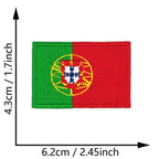 Dimensions du patch brodé du drapeau du Portugal