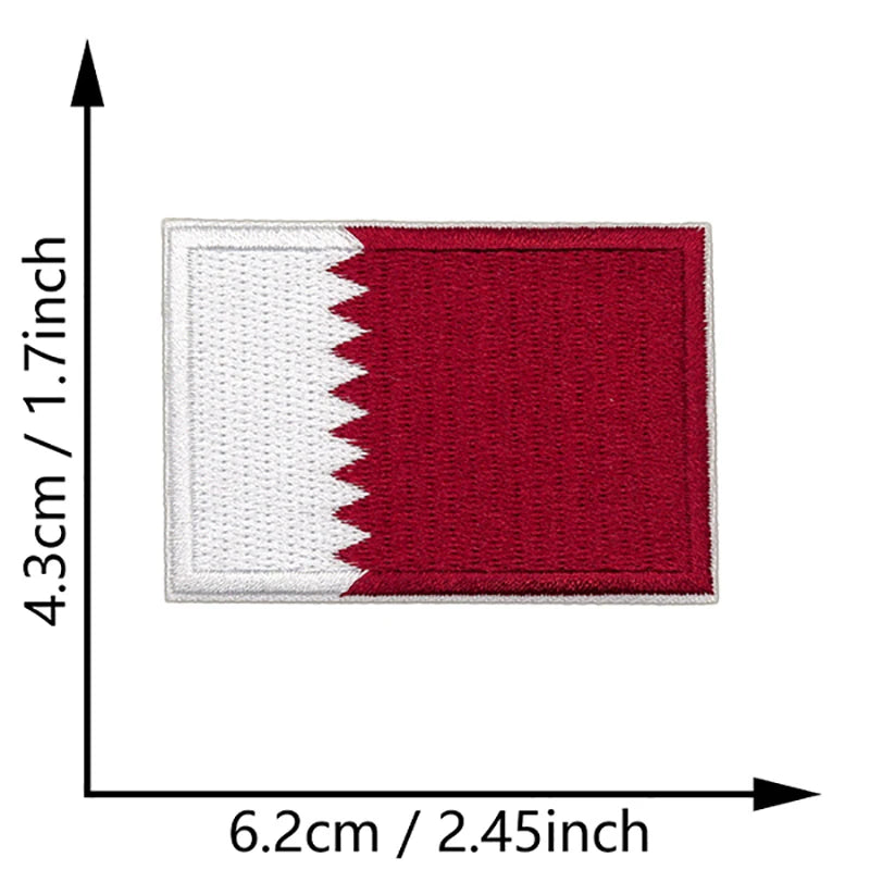 Dimensions du patch brodé du drapeau du Qatar