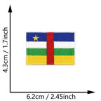Dimensions du patch brodé du drapeau de la République centrafricaine