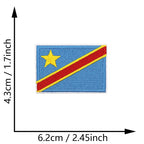 Dimensions du patch brodé du drapeau de la République démocratique du Congo