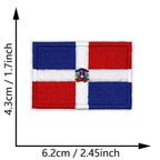 Dimensions du patch brodé du drapeau de la République dominicaine