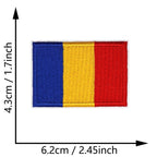 Dimensions du patch brodé du drapeau de la Roumanie