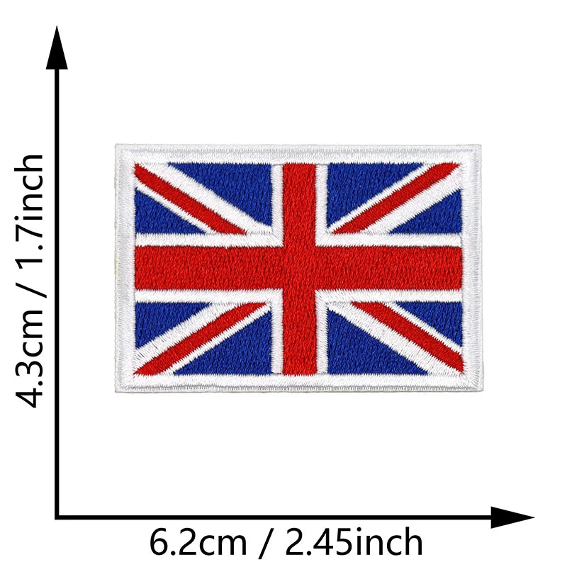 Dimensions du patch brodé du drapeau du Royaume-Uni