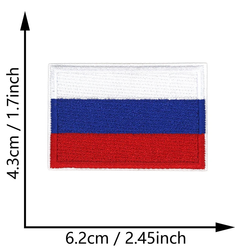 Dimensions du patch brodé du drapeau de la Russie