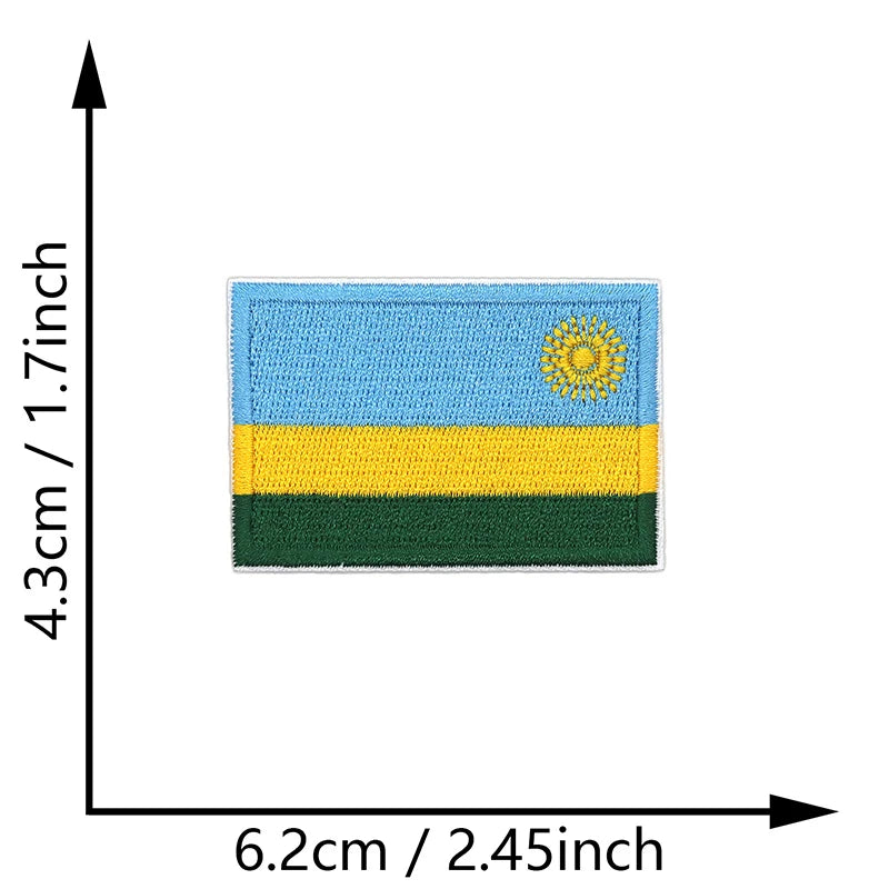 Dimensions du patch brodé du drapeau du Rwanda