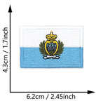 Dimensions du patch brodé du drapeau de Saint-Marin