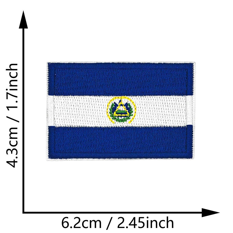 Dimensions du patch brodé du drapeau du Salvador