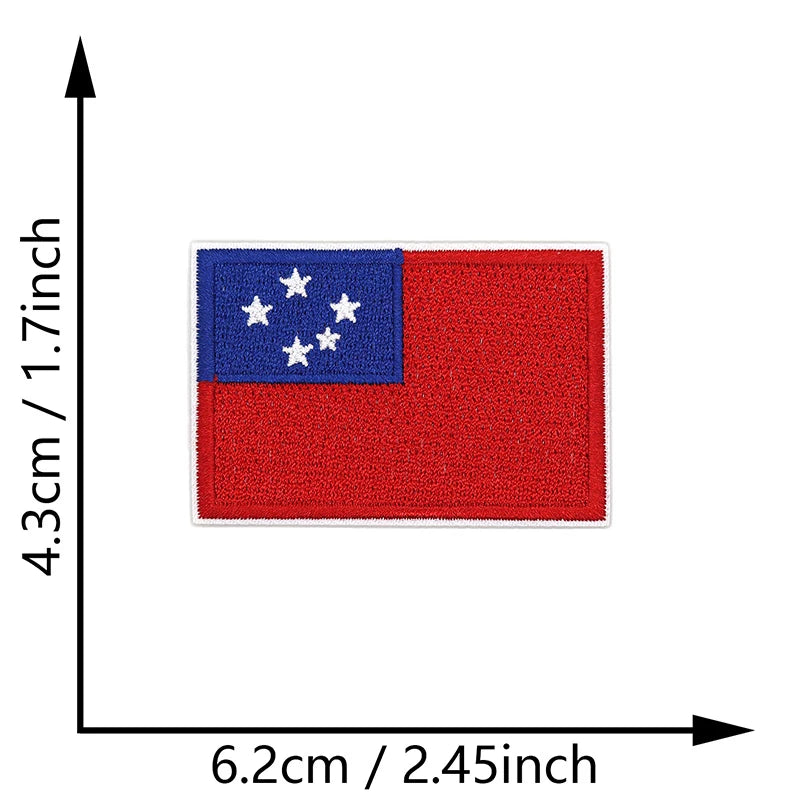 Dimensions du patch brodé du drapeau des Samoa