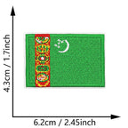 Dimensions du patch brodé du drapeau du Turkménistan