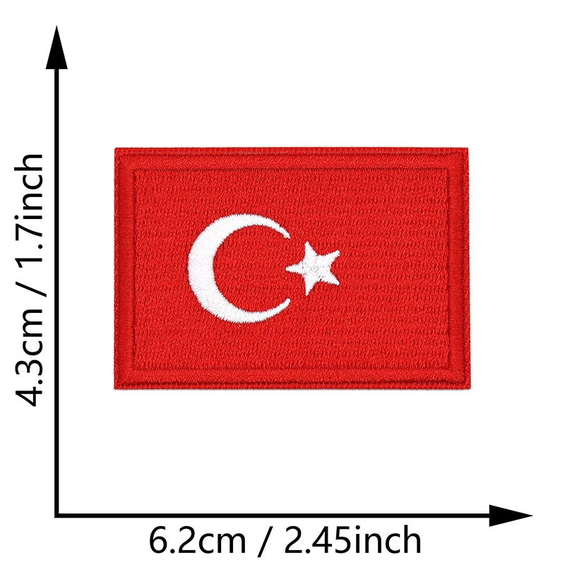 Dimensions du patch brodé du drapeau de la Turquie