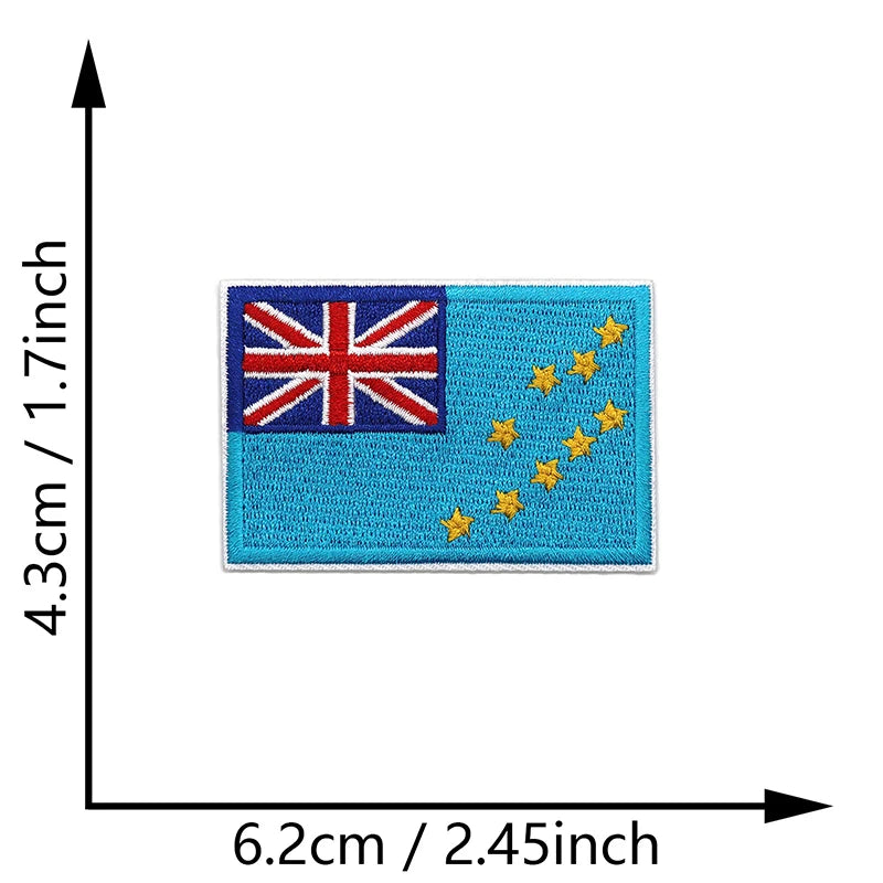 Dimensions du patch brodé du drapeau du Tuvalu