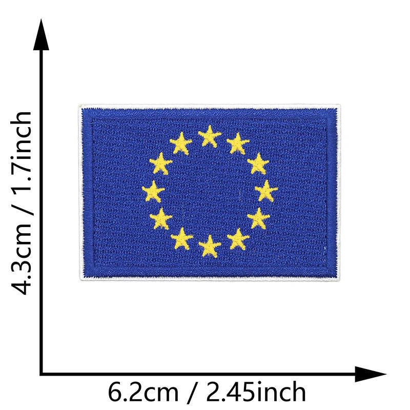Dimensions du patch brodé du drapeau de l'Union européenne