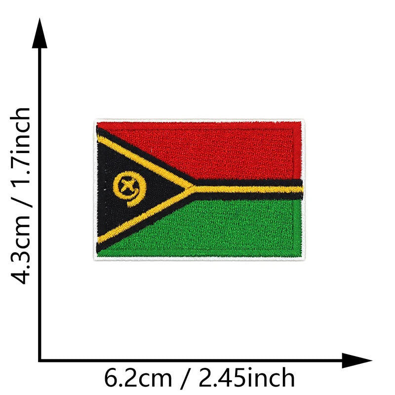 Dimensions du patch brodé du drapeau du Vanuatu