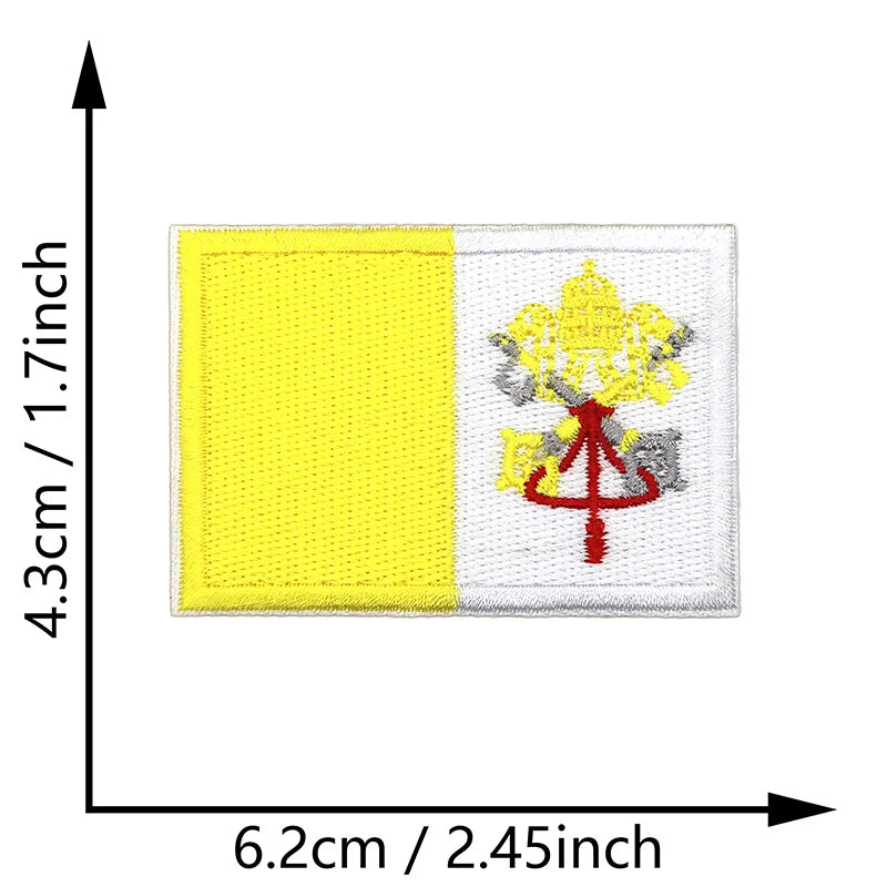 Dimensions du patch brodé du drapeau du Vatican