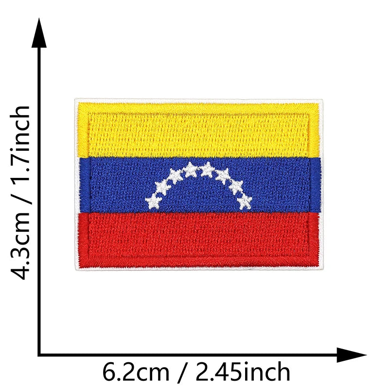 Dimensions du patch brodé du drapeau du Venezuela