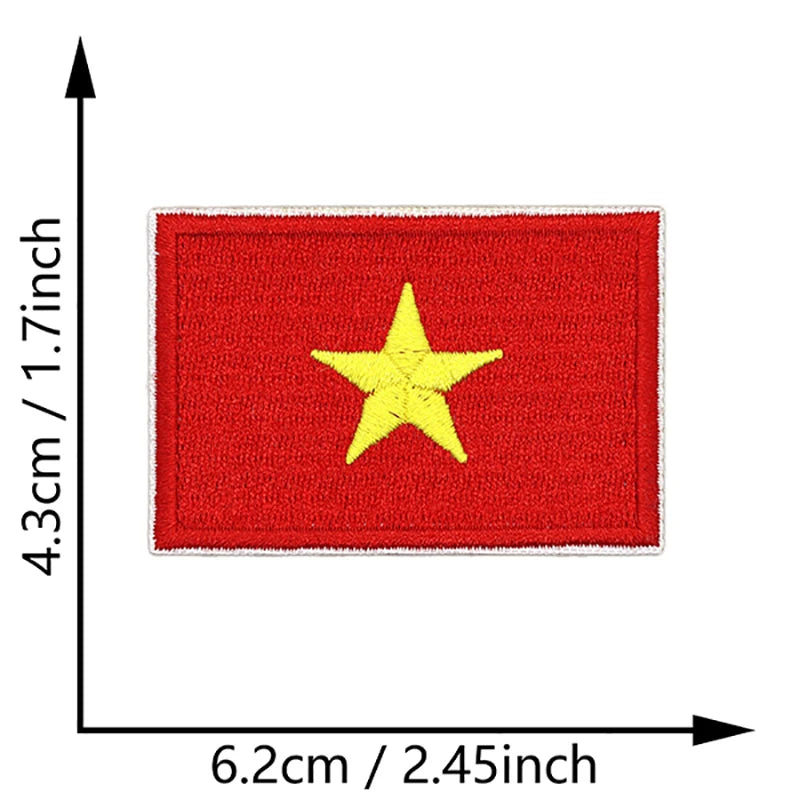 Dimensions du patch brodé du drapeau du Vietnam