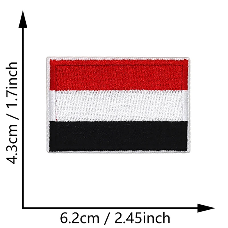 Dimensions du patch brodé du drapeau du Yémen