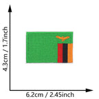 Dimensions du patch brodé du drapeau de la Zambie